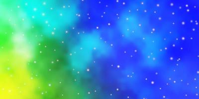 Light Blue, Green vector layout with bright stars.