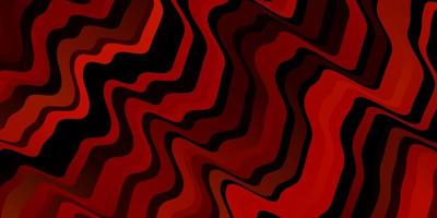 Dark Orange vector pattern with curved lines.