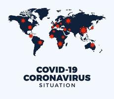 Mapa de coronavirus covid-19 casos confirmados notificados en todo el mundo vector