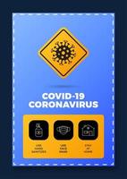 Prevention of COVID-19 all in one icon poster vector