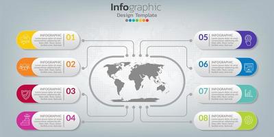 Infographic in business concept with 8 options, steps or processes. vector