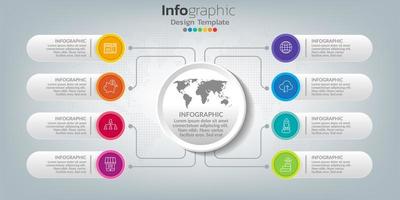 infografía en concepto de negocio con 8 opciones, pasos o procesos. vector