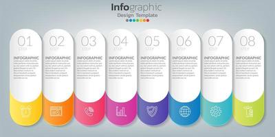 infografía en concepto de negocio con 8 opciones, pasos o procesos. vector