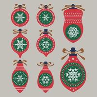 conjunto de adornos de bolas de navidad vector