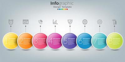 Infographic in business concept with 8 options, steps or processes. vector