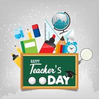 Happy teacher' s day template for poster or banner concept vector