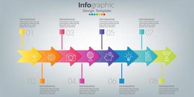 infografía en concepto de negocio con 8 opciones, pasos o procesos. vector