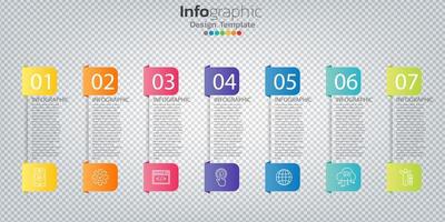 infografía en concepto de negocio con 7 opciones, pasos o procesos. vector