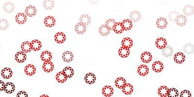 Light red vector background with bubbles.