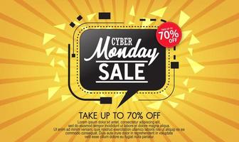 banner moderno de cyber monday con diseño plano vector