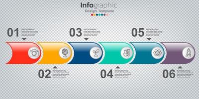 infografía en concepto de negocio con 6 opciones, pasos o procesos. vector