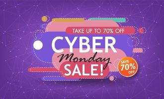 Modern cyber monday banner with flat design vector