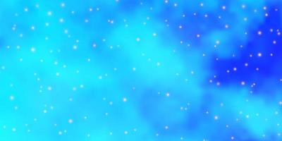 Light BLUE vector background with small and big stars.