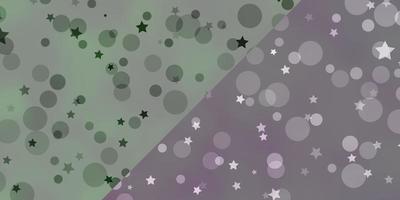 Vector layout with circles, stars.