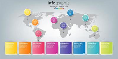 infografía en concepto de negocio con 8 opciones, pasos o procesos. vector