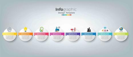Infographic in business concept with 8 options, steps or processes.