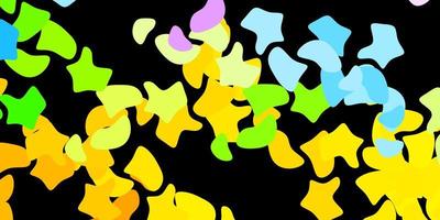 Dark multicolor vector backdrop with chaotic shapes.