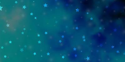 Light BLUE vector background with small and big stars.