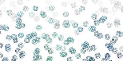 Light blue, green vector doodle template with flowers.