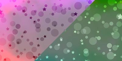 Vector layout with circles, stars.