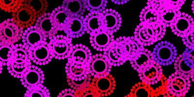 Dark pink, red vector backdrop with virus symbols