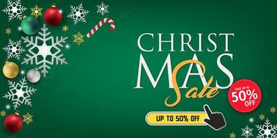 Christmas banner with Background and christmas decorates. Text Merry Christmas and happy New Year.