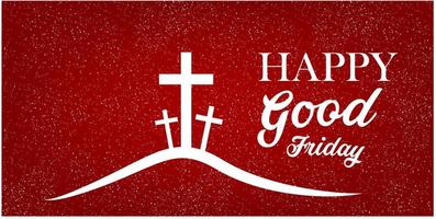 Good Friday banner with cross on red background. vector