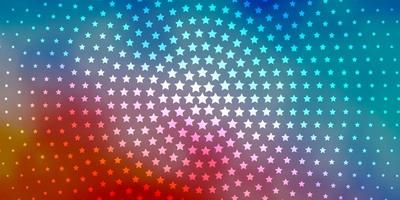 Light Blue, Red vector template with neon stars.