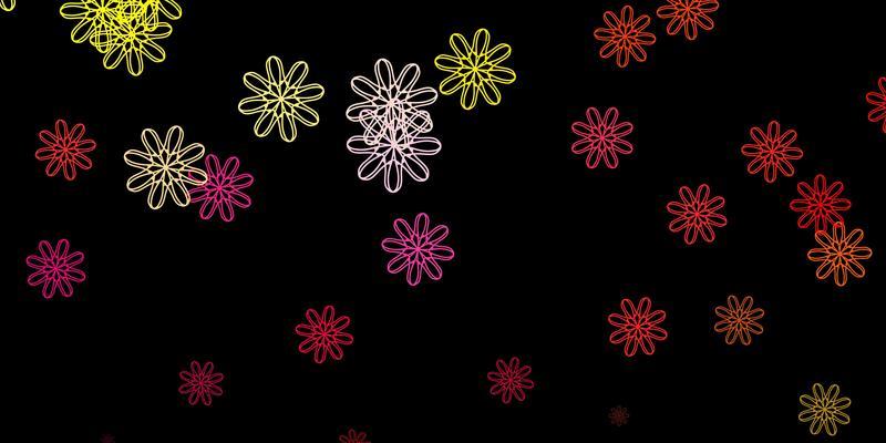 Dark Pink, Yellow vector texture with memphis shapes.