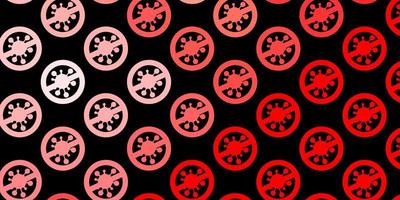 Dark Red vector pattern with coronavirus elements.