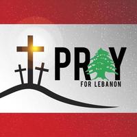 bandera de líbano con orar por concepto de beirut. vector