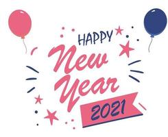 2021 happy new year vector