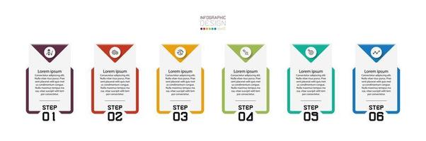 Square shaped infographic design step set vector