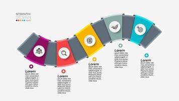 Infographic waveform design steps vector