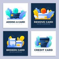 Set of Credit Card Payment Designs vector