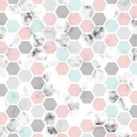 Vector marble texture design with honeycomb pattern background