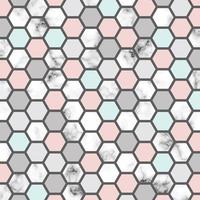 Vector marble texture design with honeycomb pattern background