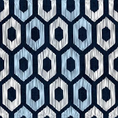Sashiko seamless indigo dye pattern with traditional white Japanese embroidery