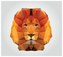 Geometric polygon lion head, triangle pattern vector