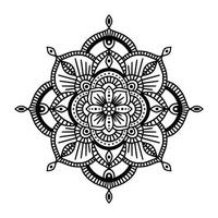 Black and white floral ethnic mandala, on white background vector