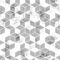 Vector textura de mármol, diseño de patrones sin fisuras con líneas geométricas doradas y cubos, superficie veteada en blanco y negro, fondo lujoso moderno