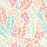 Seamless pattern with hand drawn natural leaves vector
