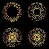 Set of golden geometric shapes vector