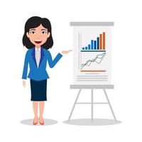 Business Woman Presenting Isolated vector