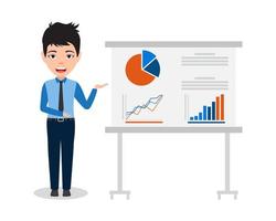 Business Man Presenting Sale Graph vector