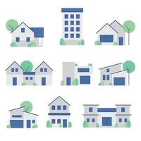 A picture set of house, home and building vector