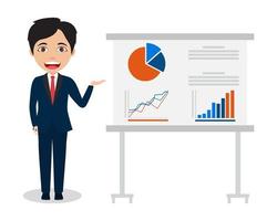 Business Man Presenting Sales vector