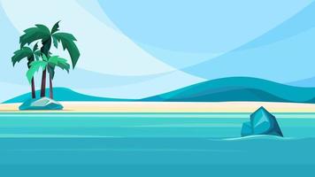 Desert island coast. vector