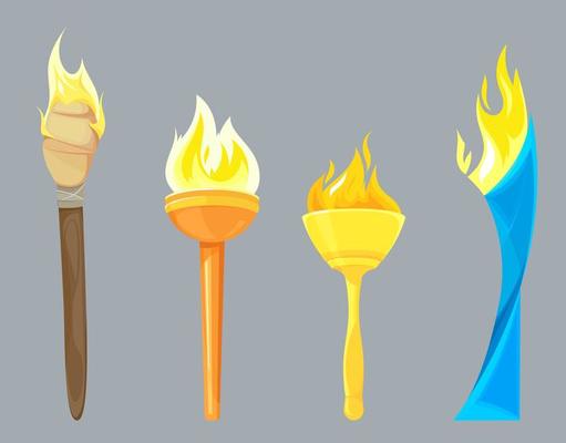 Set of different torches.