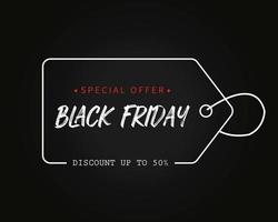 Black Friday With Price Tag Background Vector